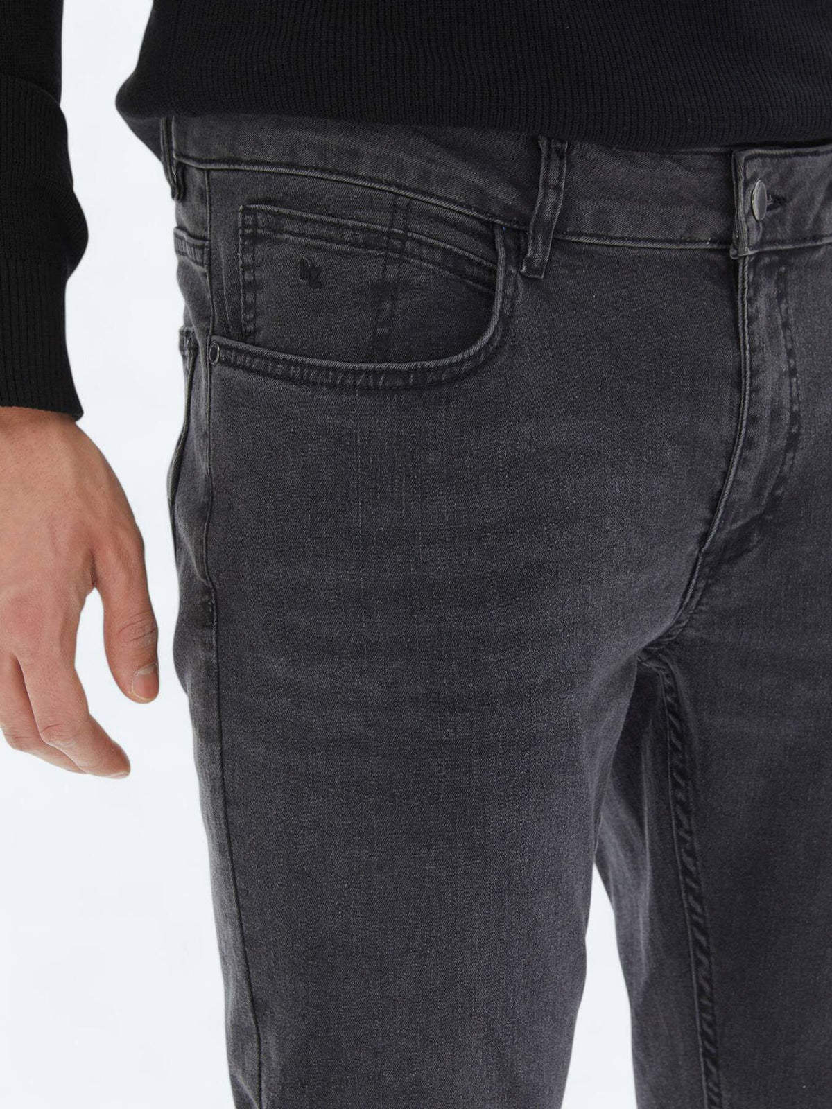 Dunkelgraue Super Slim Fit Denim-Hose