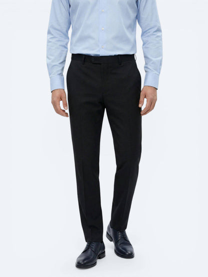 Marineblaue Velours-Hosen, klassisch, schmal
