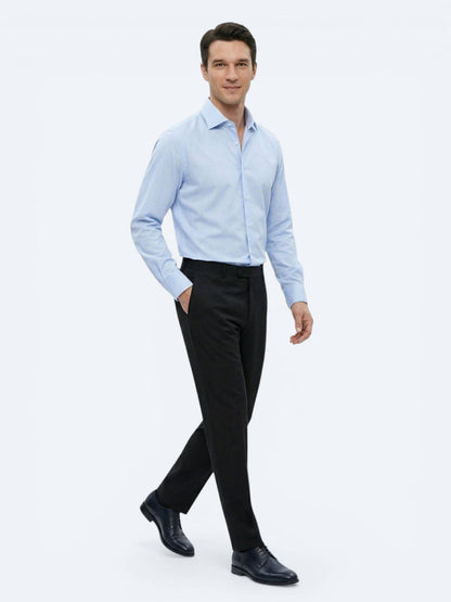 Marineblaue Velours-Hosen, klassisch, schmal
