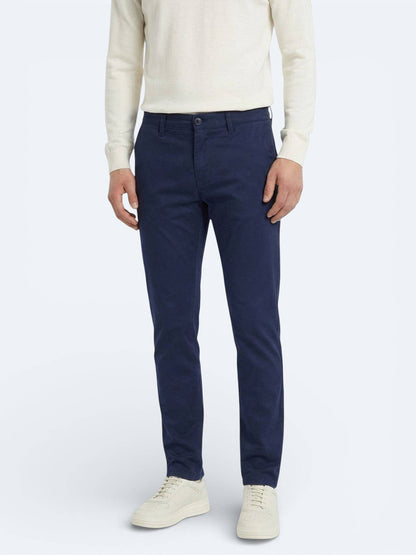 Lässige, gewebte Slim-Fit-Hose aus Baumwollmischung