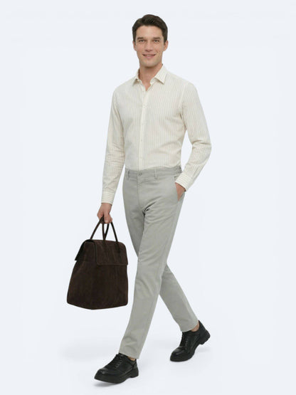 Lässige, gewebte Slim-Fit-Hose aus Baumwollmischung
