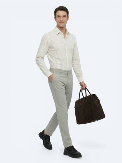 Lässige, gewebte Slim-Fit-Hose aus Baumwollmischung