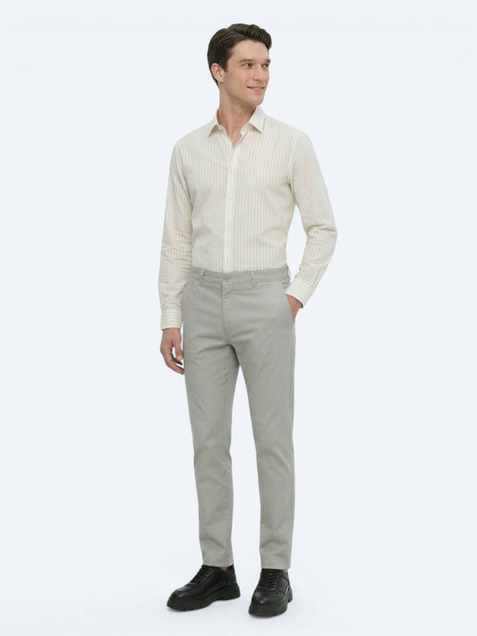 Lässige, gewebte Slim-Fit-Hose aus Baumwollmischung
