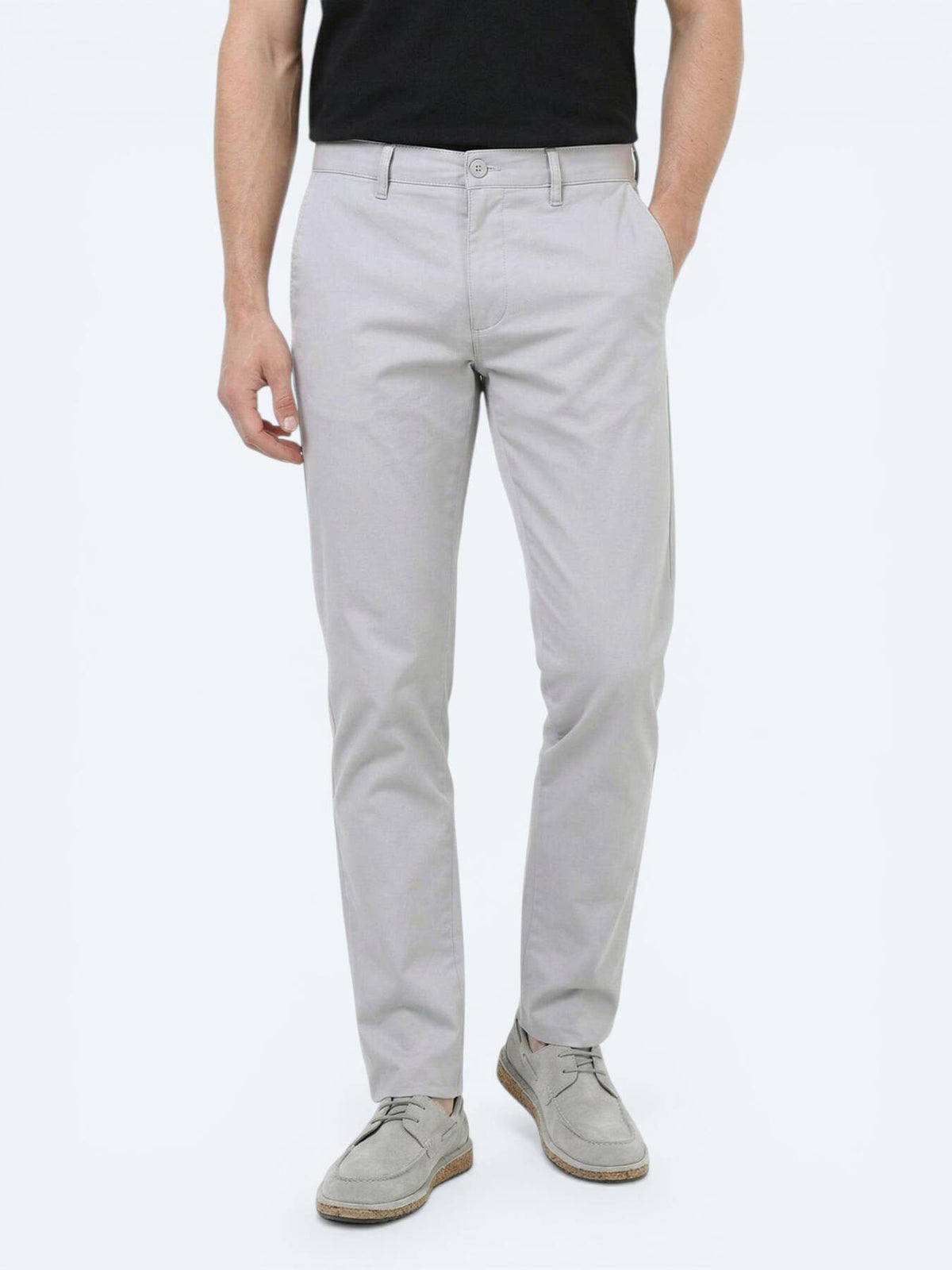 Lässige, gewebte Slim-Fit-Hose aus Baumwollmischung