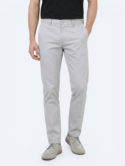 Lässige, gewebte Slim-Fit-Hose aus Baumwollmischung