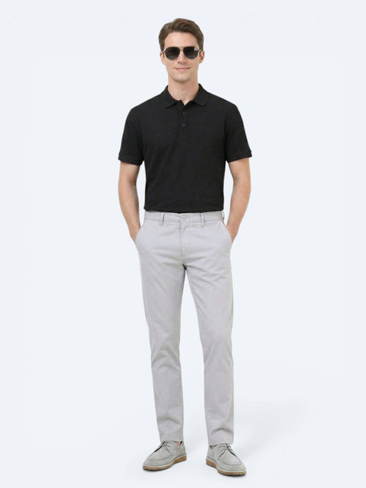 Lässige, gewebte Slim-Fit-Hose aus Baumwollmischung