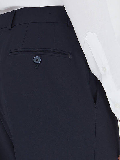 Marineblaue Webstoff-Hosen aus Wolle