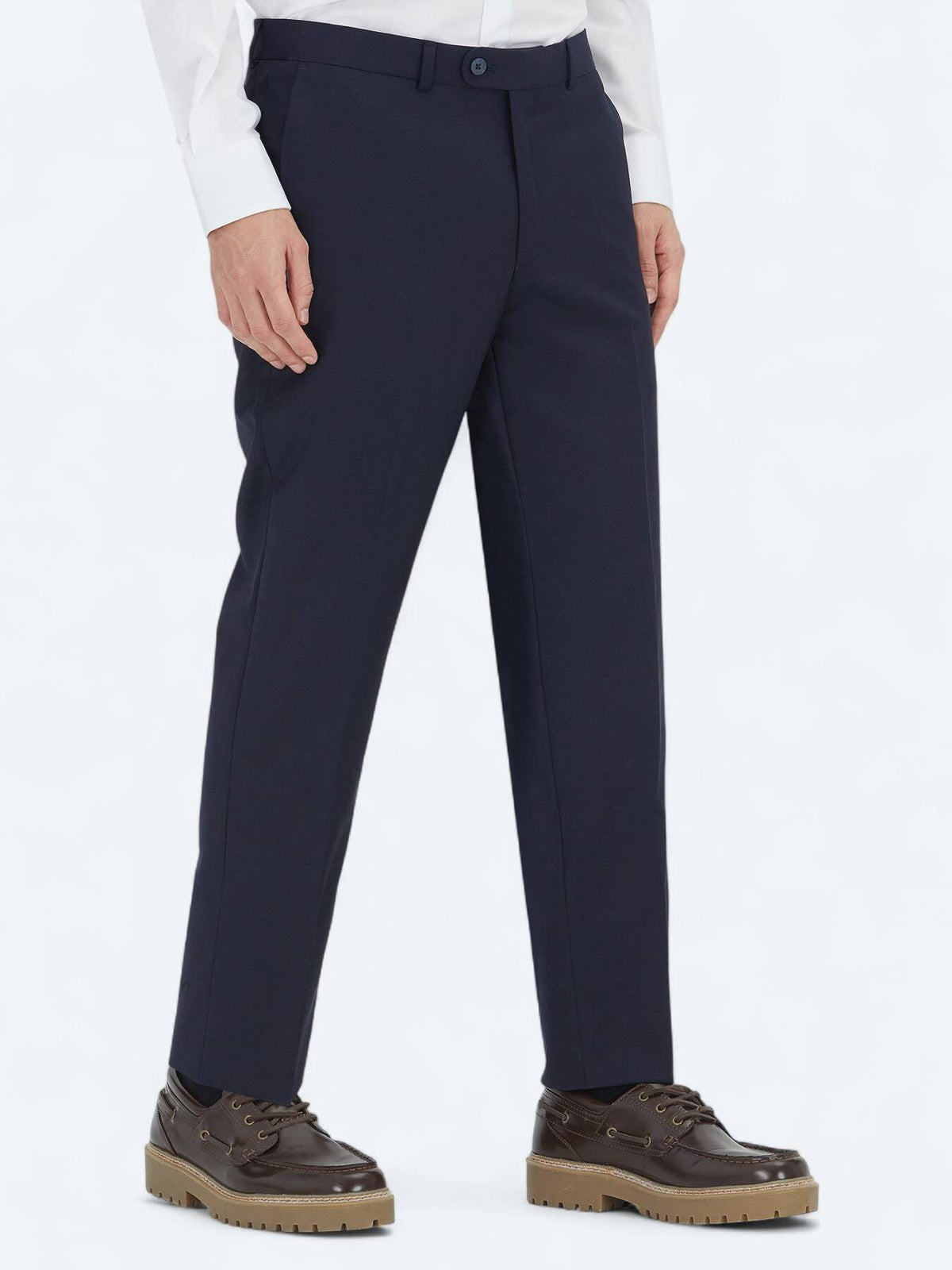 Marineblaue Webstoff-Hosen aus Wolle