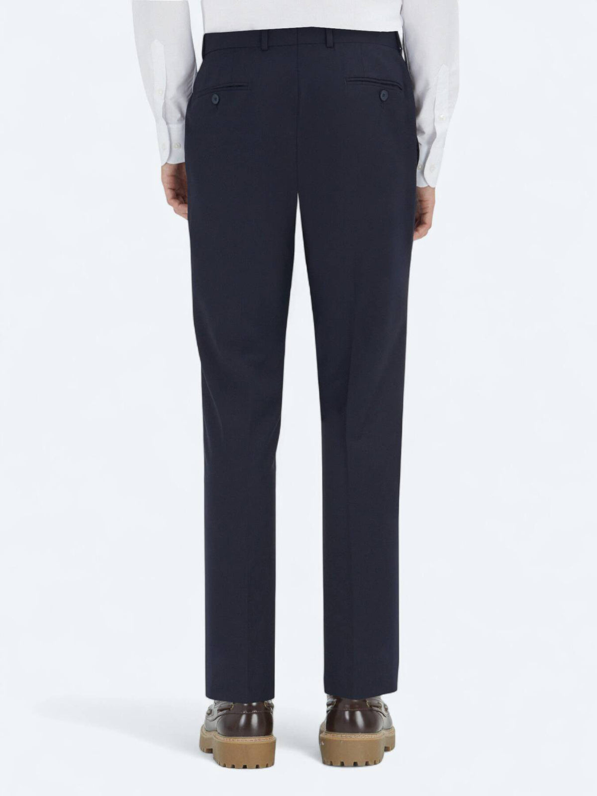 Marineblaue Webstoff-Hosen aus Wolle