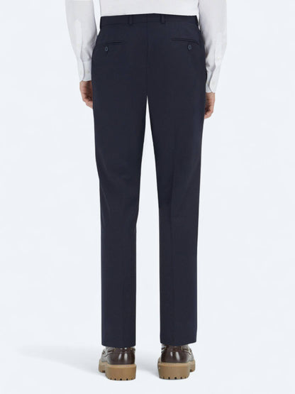 Marineblaue Webstoff-Hosen aus Wolle