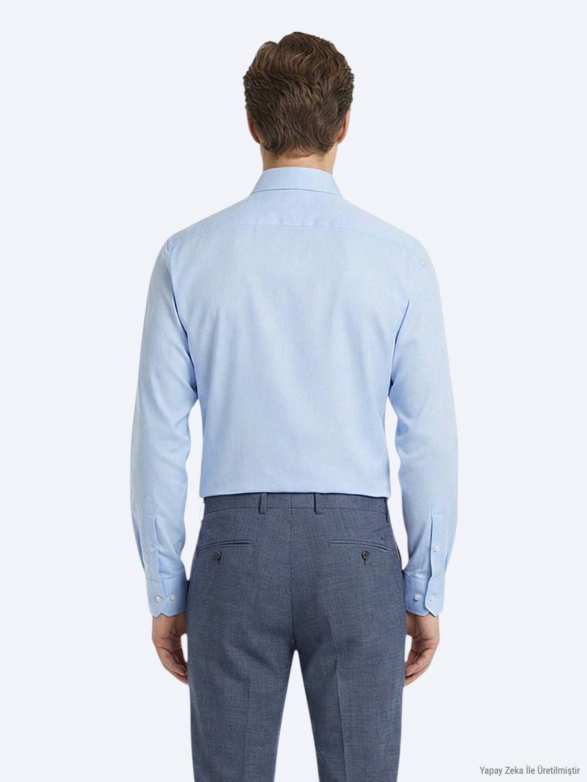 Blaues Klassisches Slim Fit Baumwollhemd