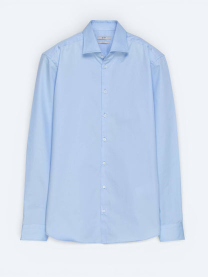 Blaues Klassisches Slim Fit Baumwollhemd
