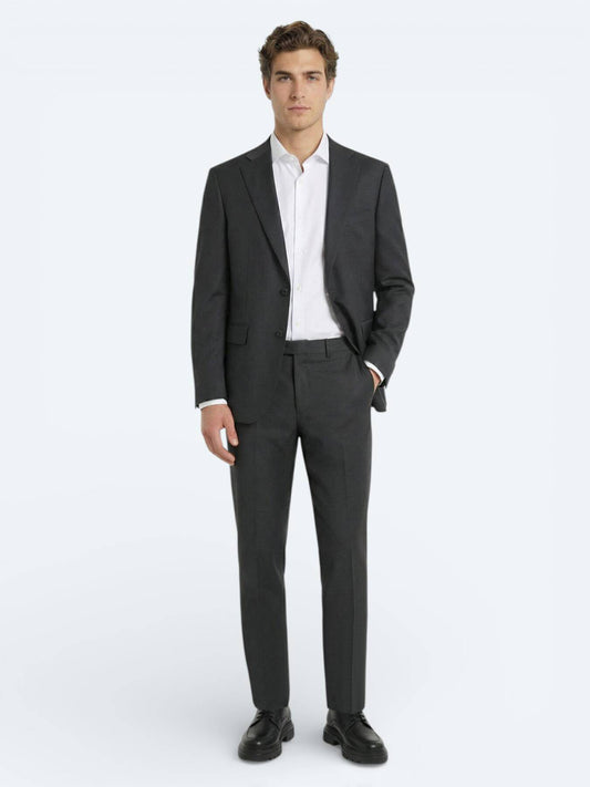 Kohlenstoff Modern Fit Wollanzug