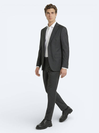 Kohlenstoff Modern Fit Wollanzug