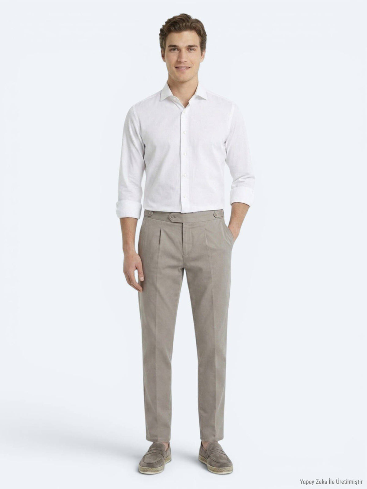 Weißes Klassisches Slim Fit Baumwollhemd