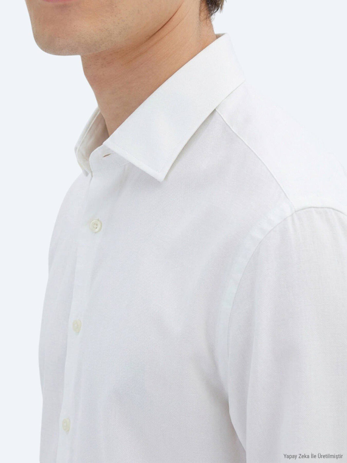 Weißes Klassisches Slim Fit Baumwollhemd