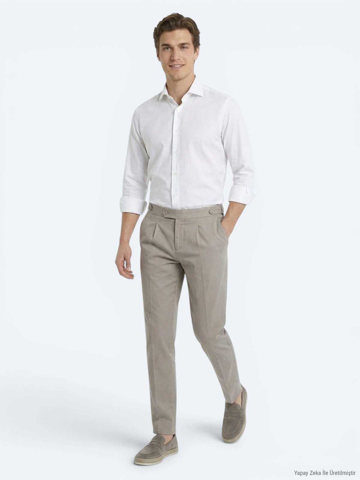 Weißes Klassisches Slim Fit Baumwollhemd