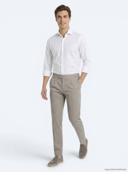 Weißes Klassisches Slim Fit Baumwollhemd
