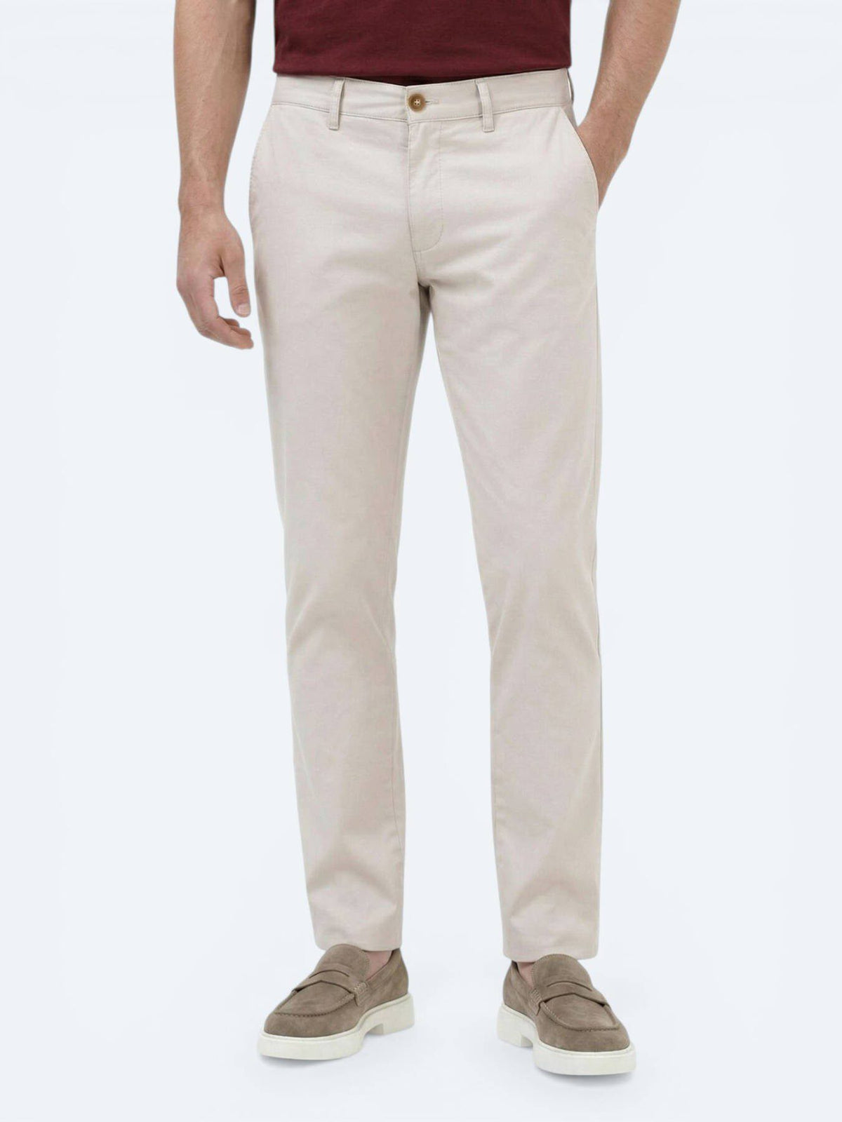 Lässige, gewebte Slim-Fit-Hose aus Baumwollmischung