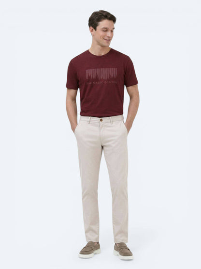 Lässige, gewebte Slim-Fit-Hose aus Baumwollmischung