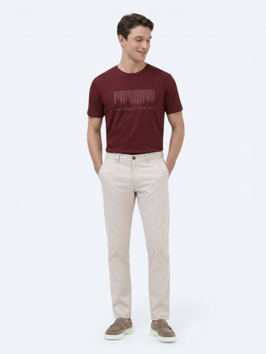 Lässige, gewebte Slim-Fit-Hose aus Baumwollmischung