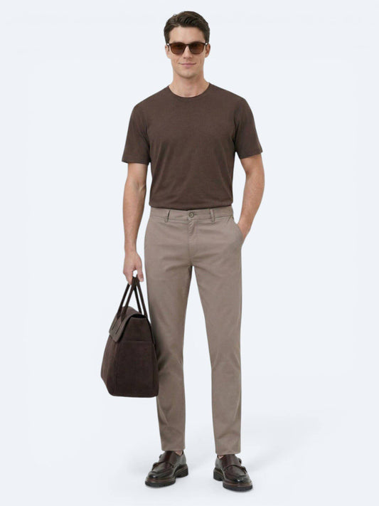 Lässige, gewebte Slim-Fit-Hose aus Baumwollmischung