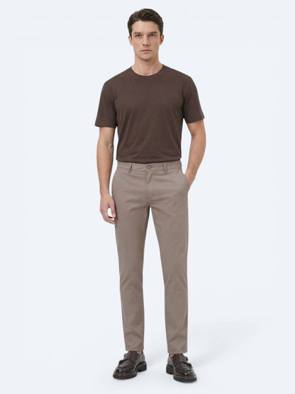 Lässige, gewebte Slim-Fit-Hose aus Baumwollmischung