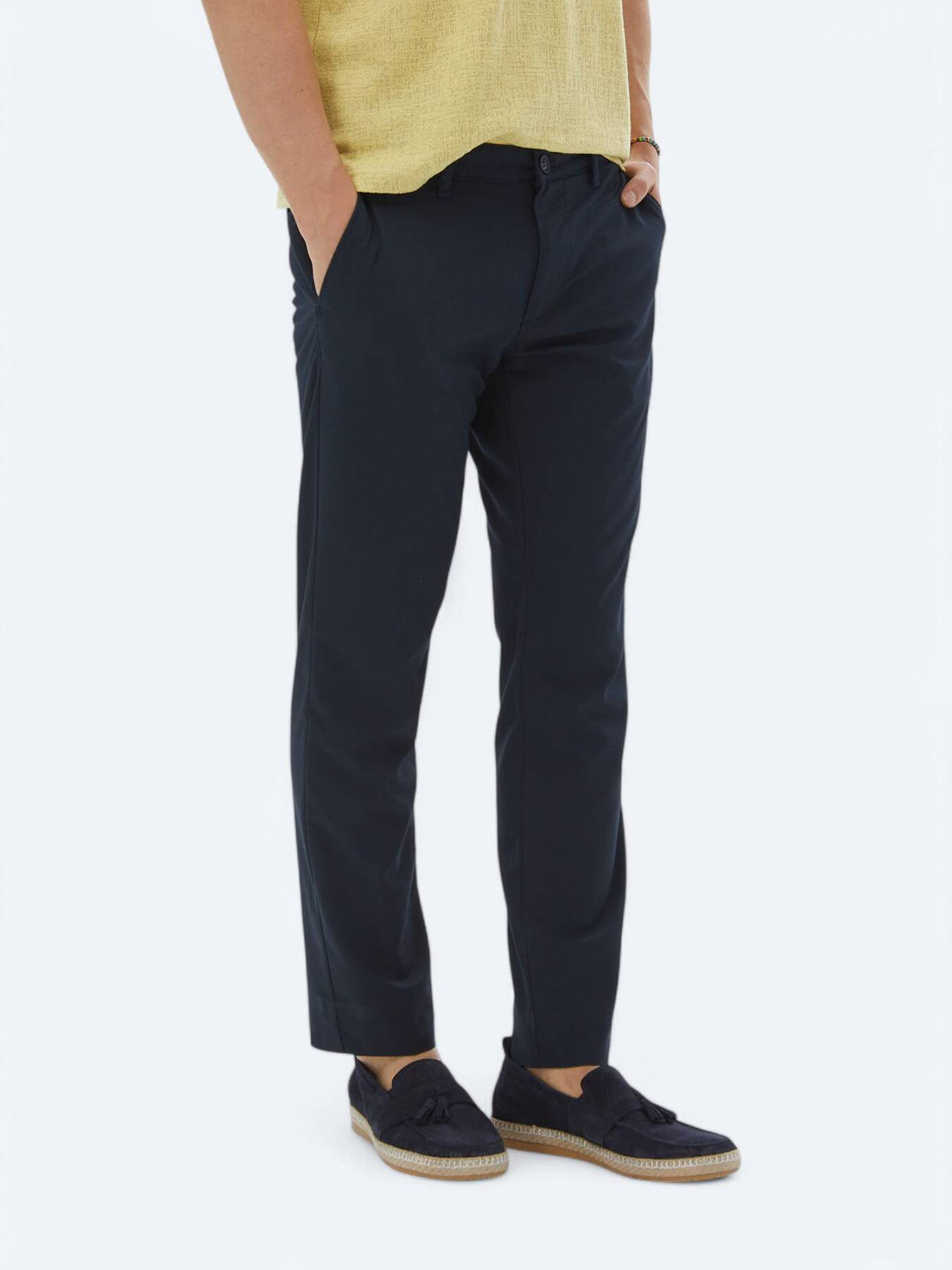 Marineblaue Velours Casual-Hose