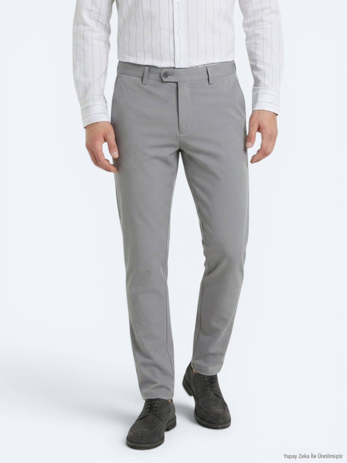 Grau Gewebte Weiche Casual-Hose