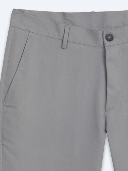 Grau Gewebte Weiche Casual-Hose