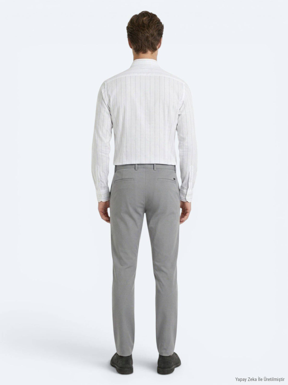 Grau Gewebte Weiche Casual-Hose