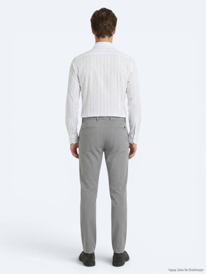 Grau Gewebte Weiche Casual-Hose