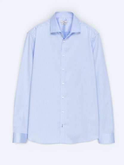 Blaues Klassisches Baumwollhemd Regular Fit