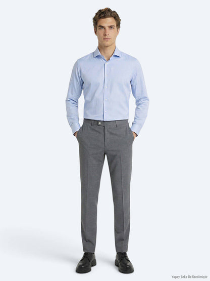 Blaues Klassisches Baumwollhemd Regular Fit