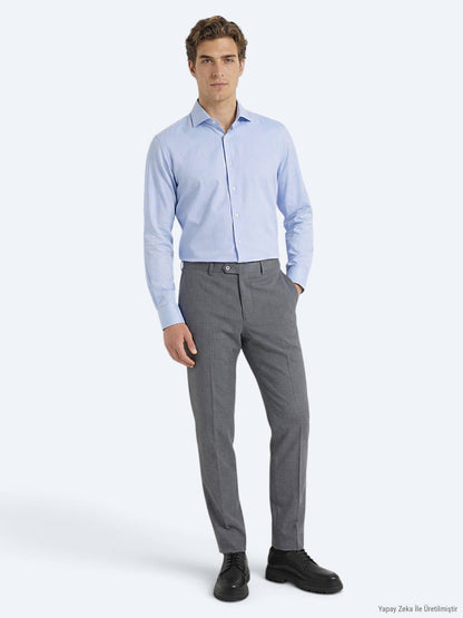 Blaues Klassisches Baumwollhemd Regular Fit