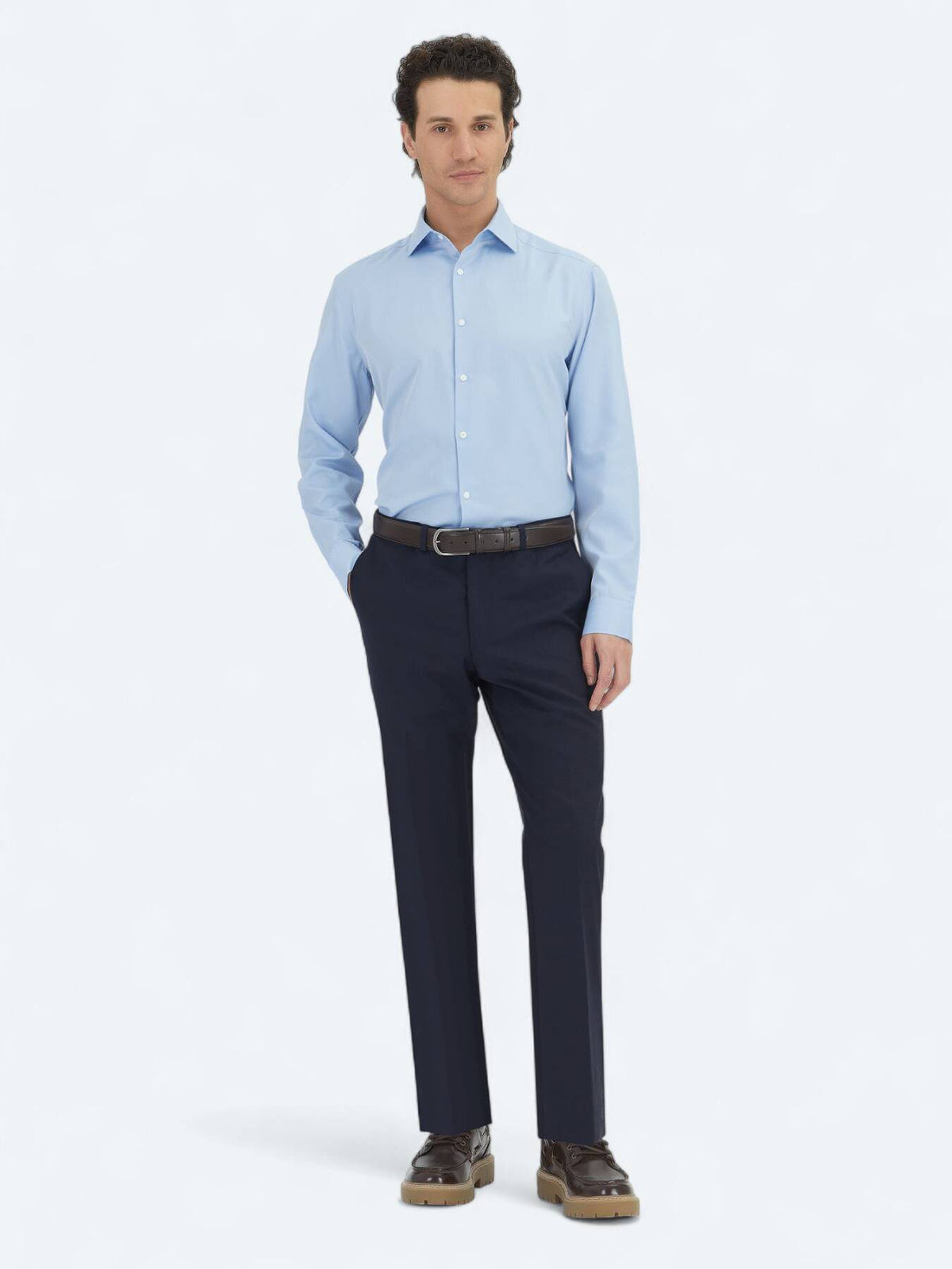 Blaues Klassisches Baumwollhemd Regular Fit