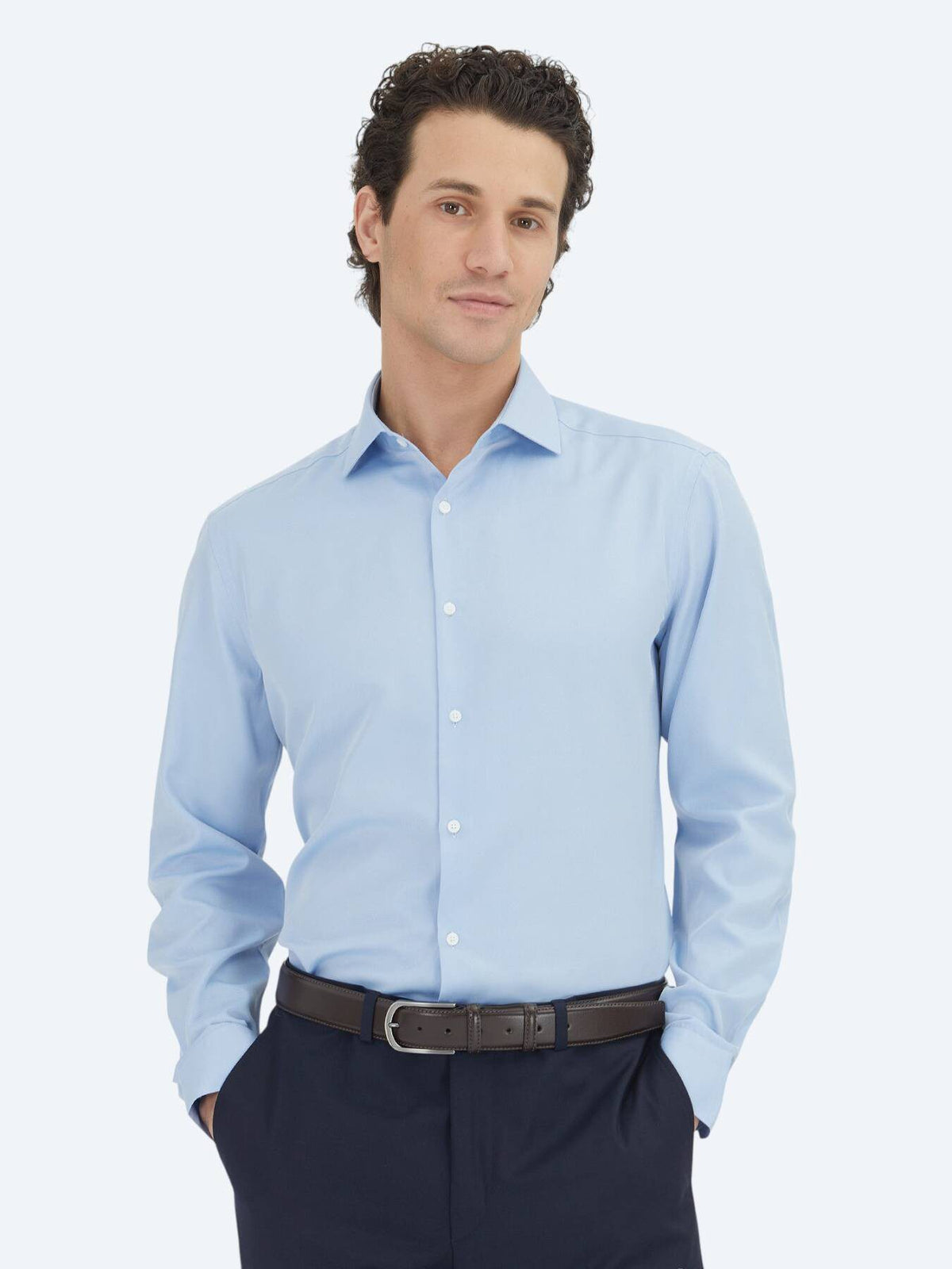 Blaues Klassisches Baumwollhemd Regular Fit