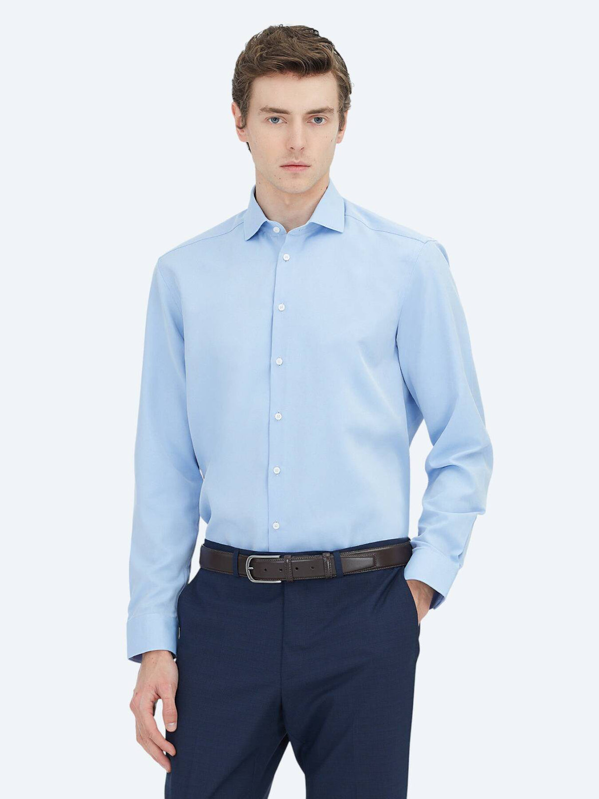 Blaues Klassisches Baumwollhemd Regular Fit