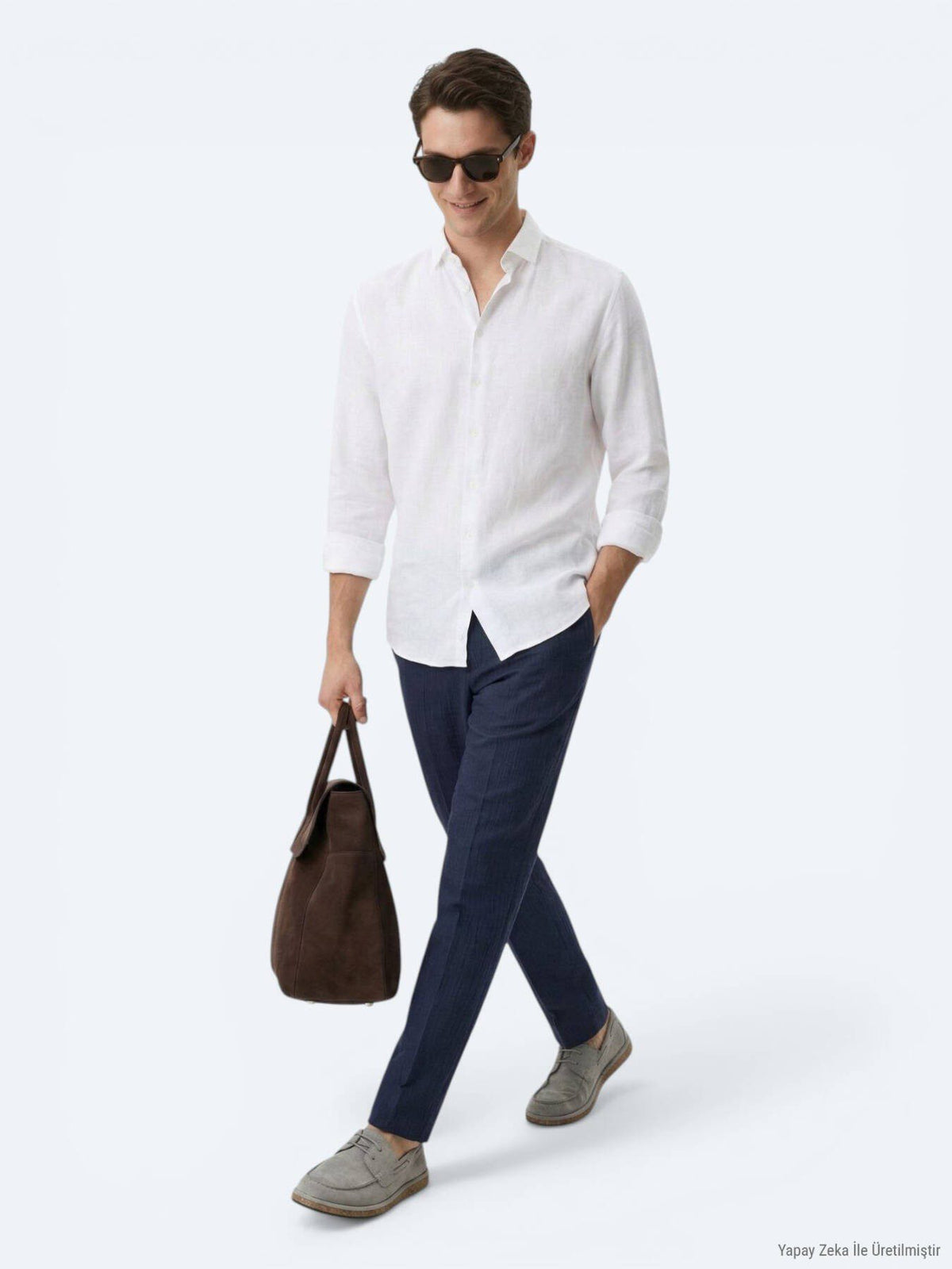 Weißes Casual Baumwollhemd Regular Fit