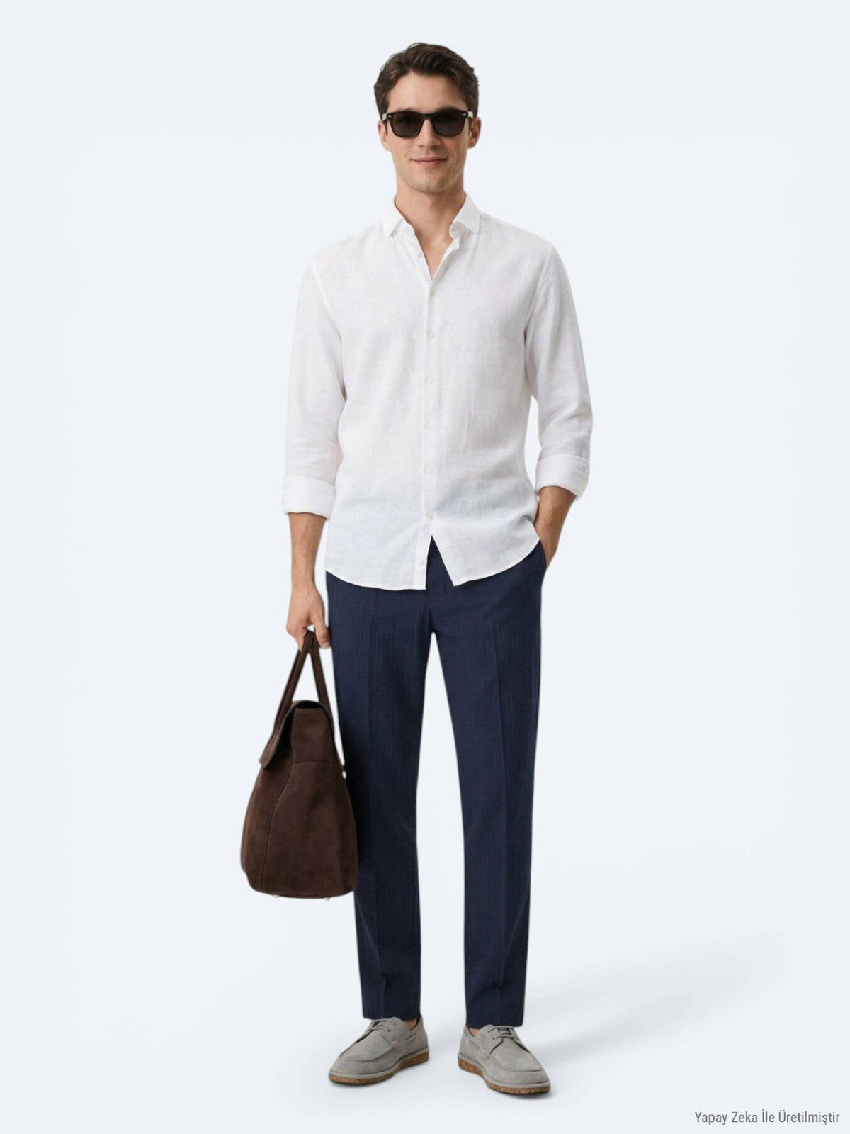 Weißes Casual Baumwollhemd Regular Fit