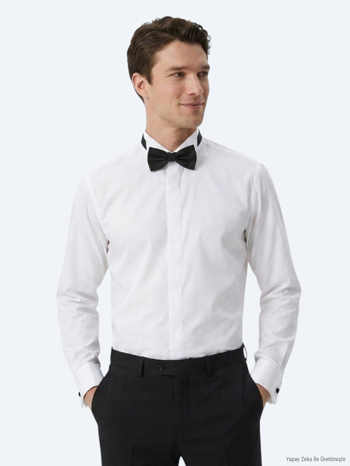 Weiße schlichte Slim Fit Smokinghemden