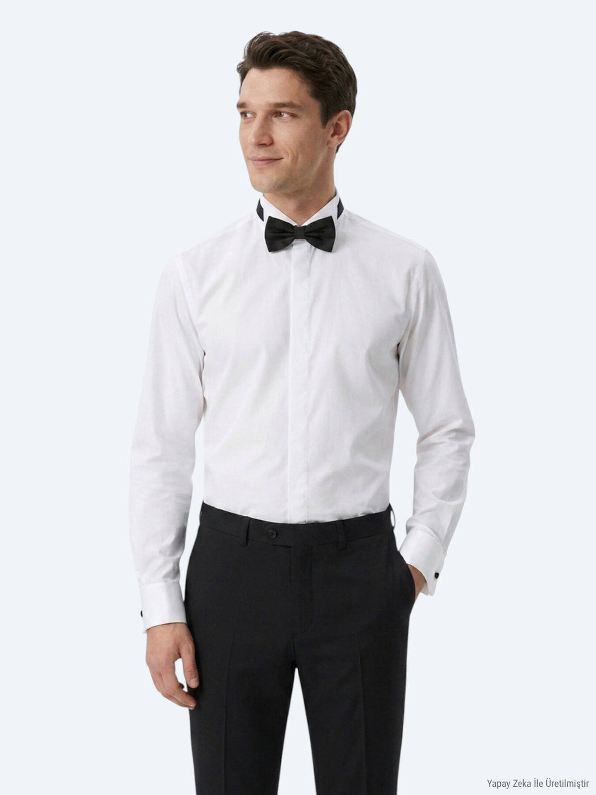 Weiße schlichte Slim Fit Smokinghemden
