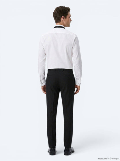 Weiße schlichte Slim Fit Smokinghemden