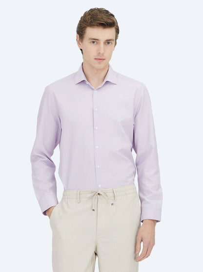 Lila Klassisches Baumwollhemd Regular Fit