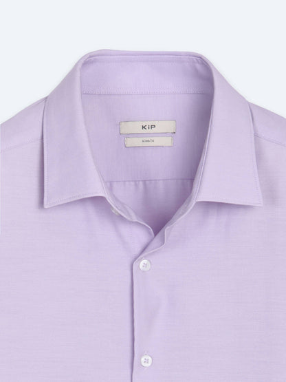 Lila Schlichtes Slim Fit Baumwollhemd