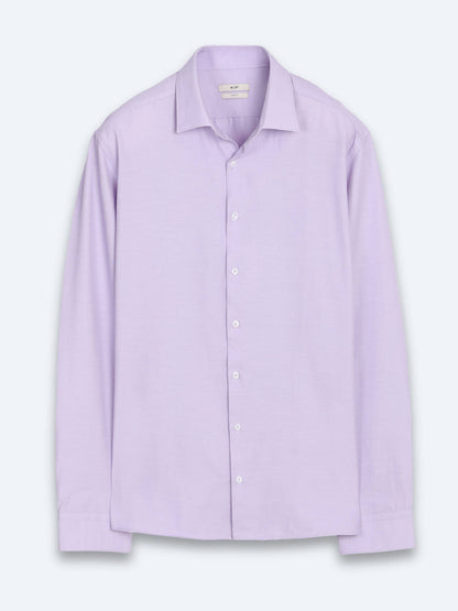 Lila Schlichtes Slim Fit Baumwollhemd
