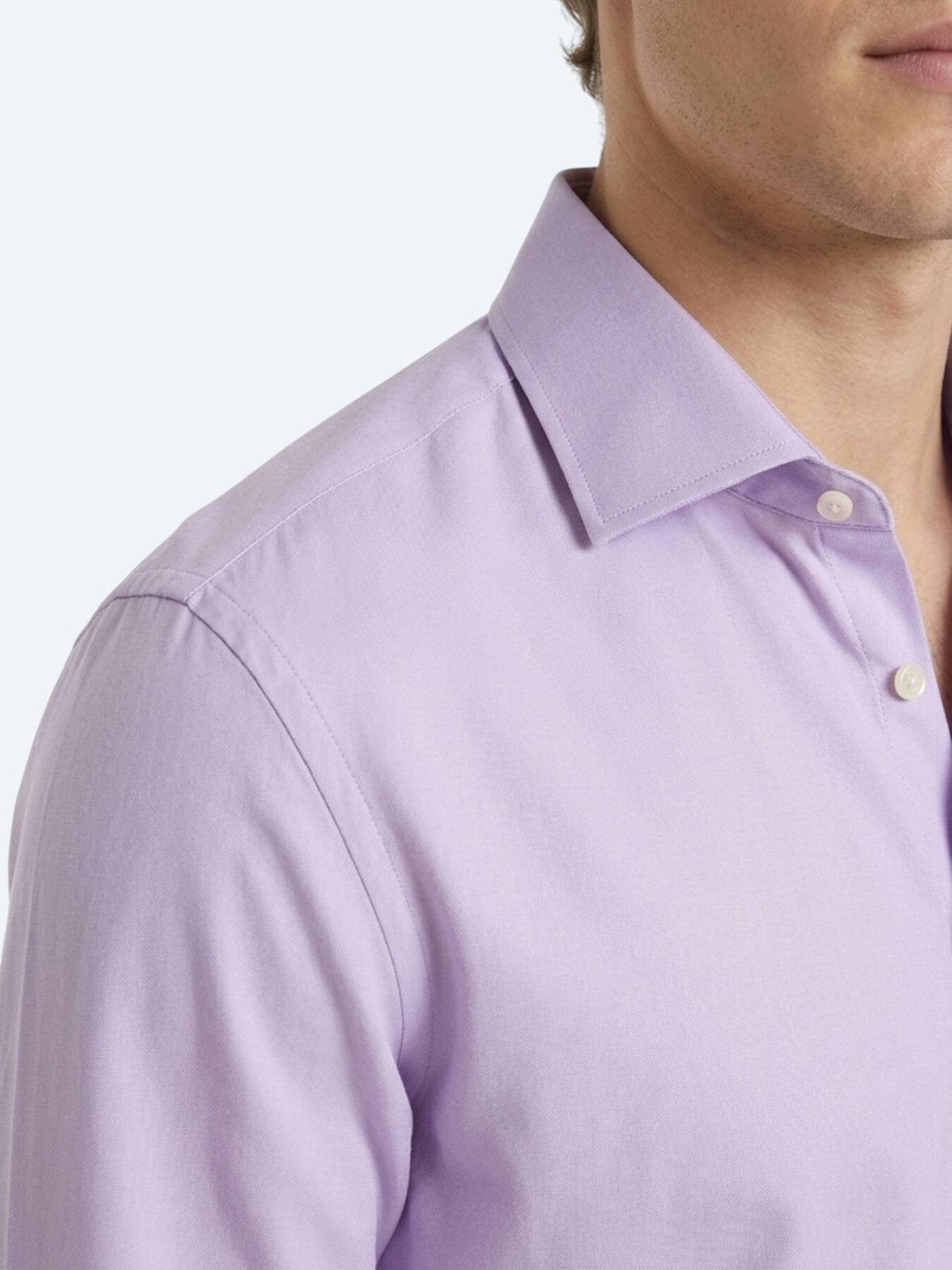 Lila Schlichtes Slim Fit Baumwollhemd