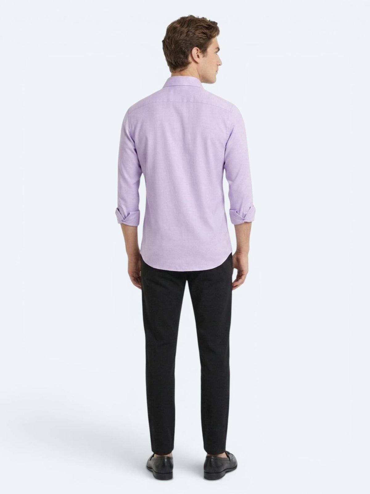 Lila Schlichtes Slim Fit Baumwollhemd
