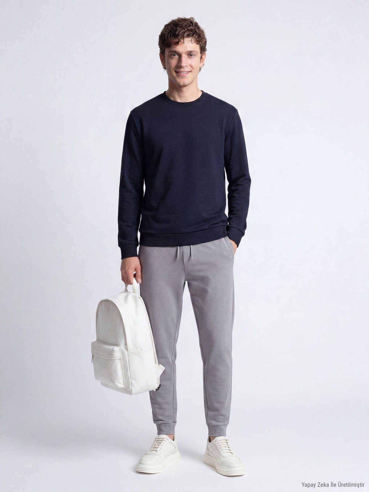 Marineblaues schlichtes Sweatshirt