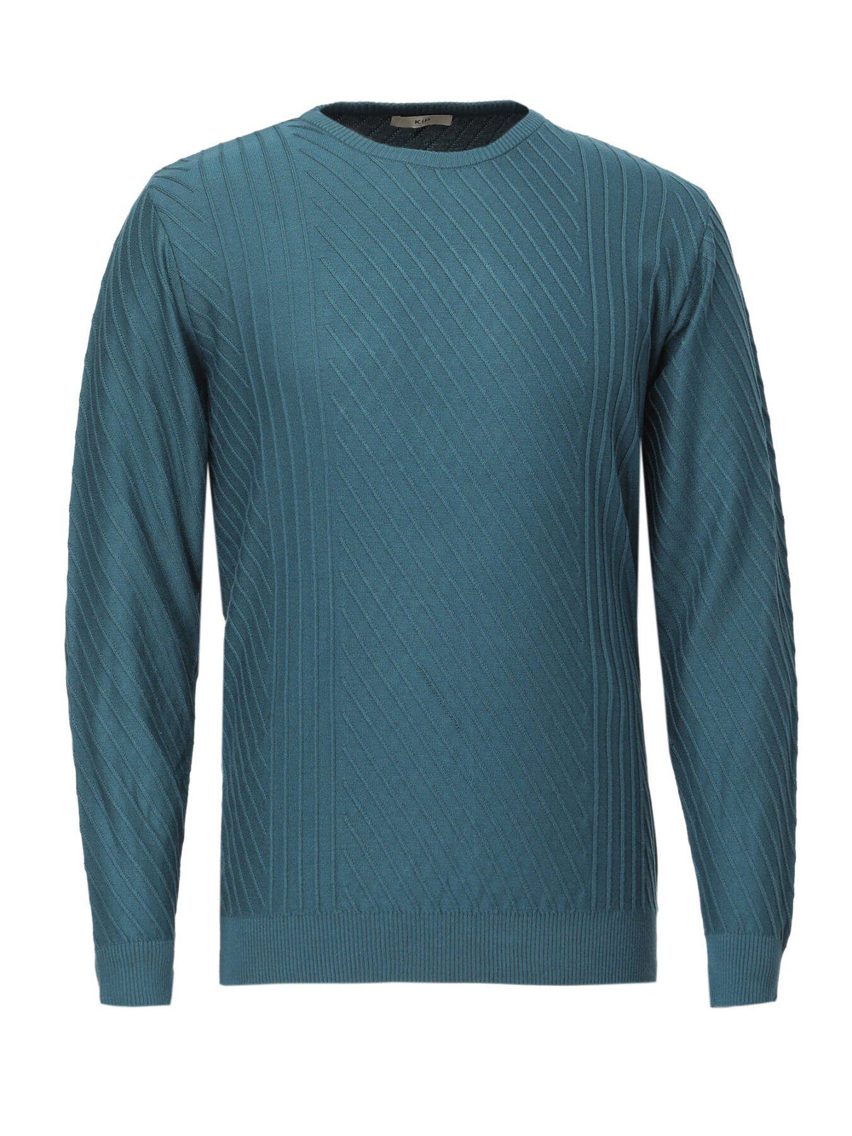 Jacquard-Strickpullover mit Rundhalsausschnitt